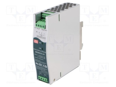 Modul redundant MEAN WELL pentru şină DIN 24VDC 20A 19&amp;divide;29VDC -40&amp;divide;80&amp;deg;C foto