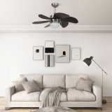 VidaXL Ventilator de tavan cu iluminare, maro &icirc;nchis, 76 cm