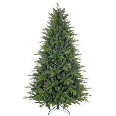 HOMCOM Brad de Crăciun Artificial cu 1821 Crengi, Brad de Crăciun Pliabil cu Bază Metalică, &Oslash;117x180 cm, Verde | Aosom Romania