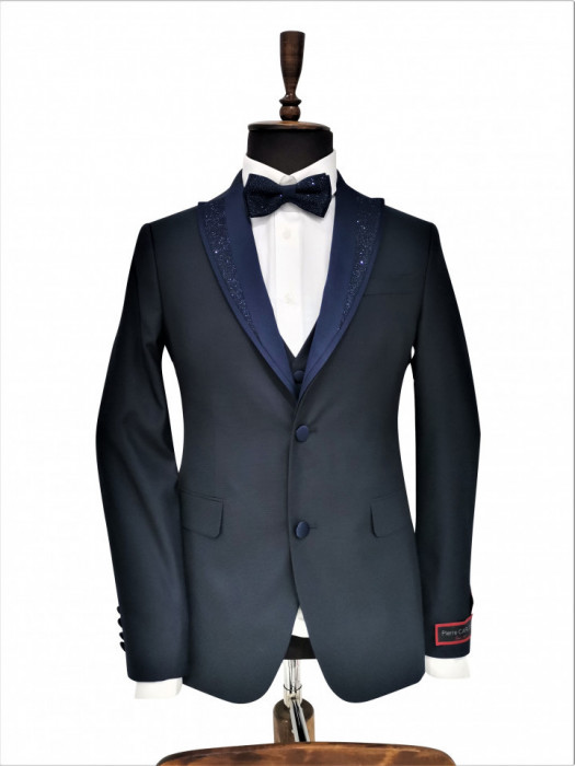 Smoking slim fit Wayne indigo (Marime: EU/62)