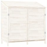 Cumpara ieftin Sopron de gradina, alb, 102x52x112 cm, lemn masiv de brad