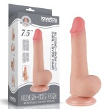 Dildo Lovetoy Sliding Skin Realist TPE Dual-Layer 19.5 cm Natural cu Ventuza Detasabila