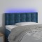 vidaXL Tăblie de pat cu LED, albastru &icirc;nchis, 100x5x78/88 cm, catifea 3122092