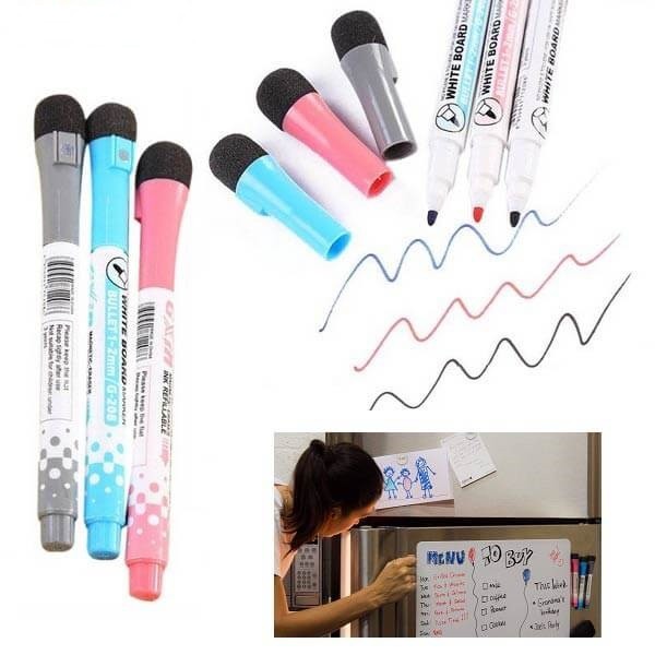 Marker cu magnet si burete pentru whiteboard