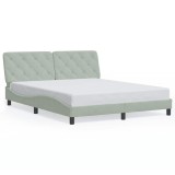 Cumpara ieftin Cadru de pat fara saltea, gri deschis, 160x200 cm, catifea
