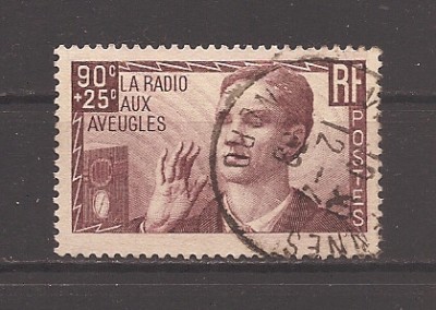 Franta 1938 - Timbru de caritate - Pentru orbi, Stampilat (vezi descrierea) foto