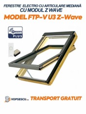 Fereastra electro cu articulare mediana, cu modul Z-Wave, Fakro, Model FTP-V U3 Z-Wave foto