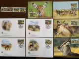 Guineea bissau - serie 4 timbre MNH, 4 FDC, 4 maxime, fauna wwf