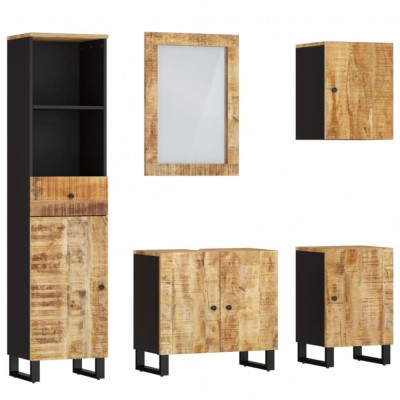 Set mobilier de baie, 5 piese, lemn masiv de mango foto