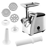 Mașină de tocat carne electrică JRH din inox &ndash; Putere mare, 3 site de tocare, accesorii c&acirc;rnați