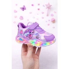 Adidasi mov cu luminite pentru fetite Ponei (Marime Disponibila: Marimea 24)