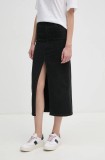 Gaudi fustă din denim culoarea negru, maxi, creion, 421BD76001