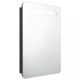Cumpara ieftin Dulap de baie oglinda si LED, negru stralucitor, 60x11x80 cm