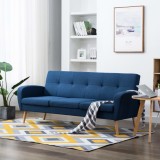 VidaXL Canapea de 3 persoane, material textil, albastru