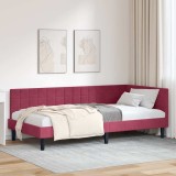 vidaXL Cadru de pat colțar cu headboard bordo 90 x 190 cm Catifea