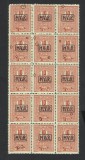 ERORI BLOK X15 ROMANIA TAXA DE PLATA CU FILIG. PR MONOGRAM -SUPRATIPAR -1918, Nestampilat