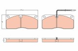 Set placute frana disc Volvo FL6 Motor FL 608, FL 610, FL 611, FL 612, FL 614, FL 615, 78x175.4x22mm, OE 2761476