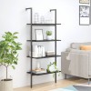 VidaXL Raft sprijinit, cu 4 niveluri, negru, 64x35x152,5 cm 336384