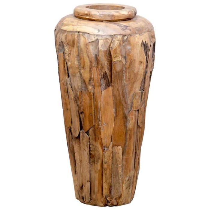 Vaza decorativa, 40 x 80 cm, lemn masiv de tec
