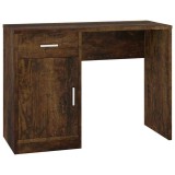 Cumpara ieftin Birou cu sertar si dulap, stejar fumuriu, 100x40x73 cm, lemn