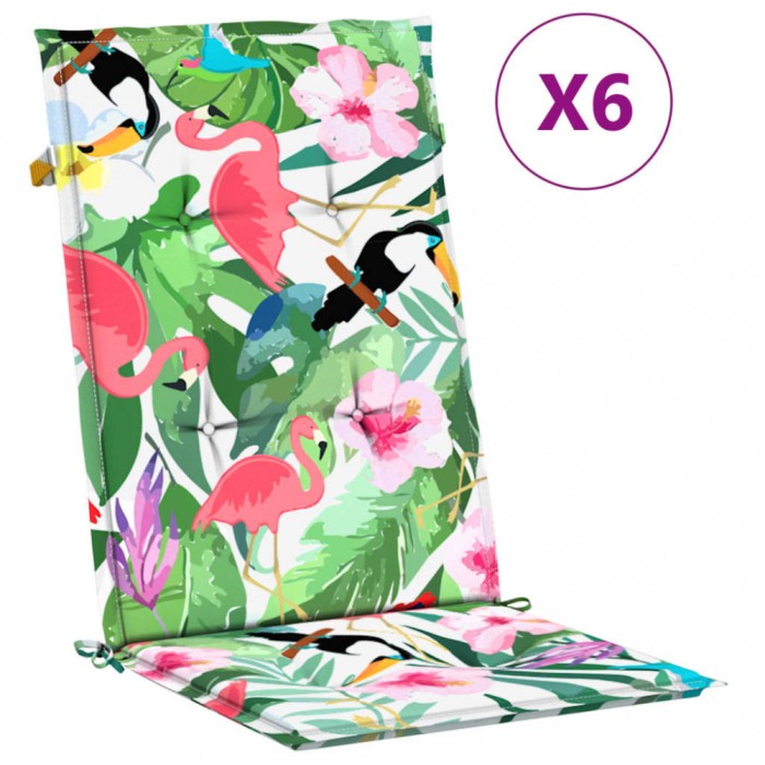 Perne de scaun spatar inalt, 6 buc., multicolor, textil