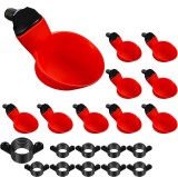 Set de 10 Adapatoare automata pasari, Cafuneplus&reg;, gaini, cu Spiral de Gaurire, Plastic, Rosu