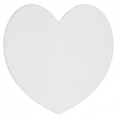 Covor lavabil modern SHAPE 3105 inima shaggy - fildeş, antiderapant, 80x80 cm foto