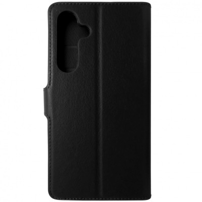 Husa tip carte cu stand Techsuit, aspect piele neagra, pentru Samsung Galaxy S24 FE 5G foto
