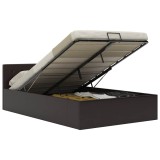Cumpara ieftin Cadru pat hidraulic cu lada gri 120x200 cm, piele ecologica