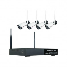 Kit DVR si 4 camere V-Tac, wireless, IP20, rezolutie 1080P foto