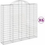 Cumpara ieftin Cosuri gabion arcuite 6 buc, 200x50x180/200 cm, fier galvanizat