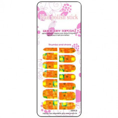 Stickere decorative pentru unghii - portocalii cu forme geometrice