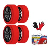 Set 4 Huse Anvelope Textile Antiderapante Matte, Marimea M, Universale, 2 Perechi