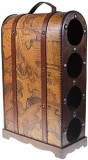 Cumpara ieftin Suport Vin Lemn Decorat 6 Sticle Banda WZ1674, Rustic, Organizator Sticle Vin, Cadou Pasionati Vinuri, 24x21x37.5 cm