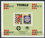 TUVALU 1987 SAH ROTARY SUPRATIPAR CAPEX COTA MICHEL 40 EURO, Nestampilat