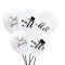 Set 10 Baloane din Latex, Cyrax, Model Party Casatorie, Mr&amp;Mrs Just Married, 2.8 g, 30 cm, Alb/Negru