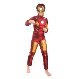 Cumpara ieftin Costum Iron Man Muschi Copii 5-7 Ani (120-130 cm) Kidmania, Masca Inclusa, Avengers