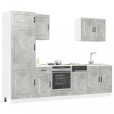 VidaXL Set dulapuri de bucătărie 7 piese &bdquo;Kalmar&rdquo; gri beton Lemn