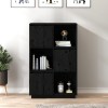 Gossi dulap inalt, negru, 74x35x117 cm, lemn masiv de pin