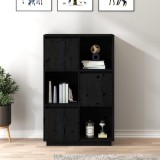 VidaXL Dulap &icirc;nalt, negru, 74x35x117 cm, lemn masiv de pin