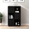 Gossi dulap inalt, negru, 74x35x117 cm, lemn masiv de pin