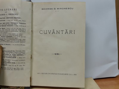 George Mironescu, CUVANTARI, Bucuresti, 1930 foto