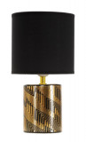 Cumpara ieftin Lampa de masa Glam Dark, Mauro Ferretti, 1 x E27, 40W, &Oslash; 15x28 cm, ceramica, negru/auriu