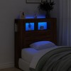 VidaXL Tăblie de pat cu LED, stejar maro, 100x18,5x103,5 cm, lemn 837336