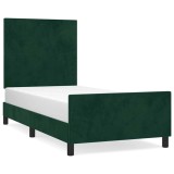 Cumpara ieftin Cadru de pat fara saltea, verde inchis, 90x200 cm, catifea