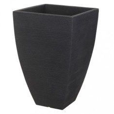 ProGarden Ghiveci de flori patrulater nervurat, antracit 43 cm foto