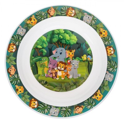 Bol Plastic Copii, Junglă, Diametru 16cm, Multicolor foto