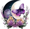 Sticker decorativ, Fluture, Mov, 62 cm, 1272STK-4