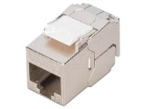 Modul RJ45 Keystone Argintie Cat 6a - Ecranat, Fără Unelte