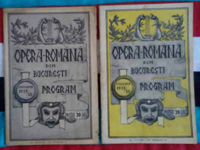 2 PROGRAME OPERA ROM&amp;Acirc;NĂ DIN BUCUREȘTI - stagiunea 1927-1928 foto